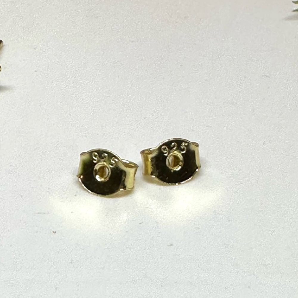 NEW⚜️14K Over Sterling Silver CZ Stud Earrings - Picture 7 of 7